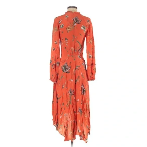 NWT Reiss floral orange midi dress